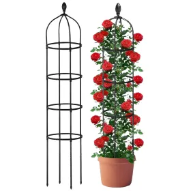 2 Packs Garden Obelisk Trellis Rustproof Climbing Plant Trellis 5.9FT Plants Tower For Climbing Plants Flower Vegetable Vine (Option: Green)