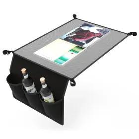 35.62x23.42x25.9in Foldable Camping Table Collapsible Picnic Aluminum Alloy Grill Stand 88LBS Max Load Height Adjustable BBQ Table (Option: StorageNetOnly)