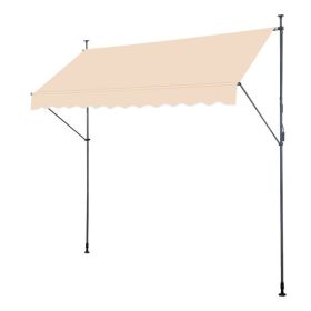 300x120x200-300 Cm, Khaki, Support Canopy, Polyester Fabric, Aluminum-iron Frame, Retractable (Option: Khaki)