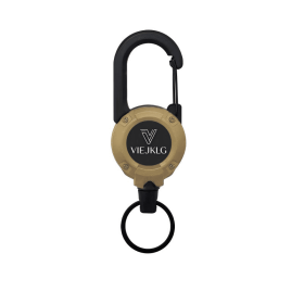VIEJAKLG 3-in-1 Retractable Rope Carabiner Keychain, Strong Steel Wire Rope Buckle, Compact Outdoor Camping And Hiking Multifunctional Essential (Option: yellow)