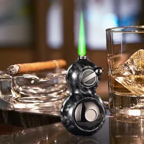 Torch Lighter, Black Myth Gourd Shape Lighter, Metal Windproof Torch Lighter, Portable Lighter, Flame Size Adjustable Refillable Gas Lighter, Met (Option: Black)