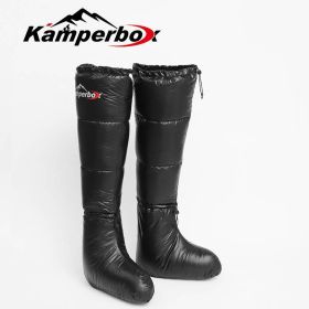 Camping Down Socks Sleeping Bag Socks Kamperbox Sleeping Bag Down Boots (Option: Black)